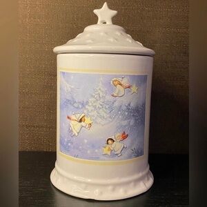 Hallmark Ceramic Angel Jar • Gourmet Gifts #21710 • Vintage Christmas Canister